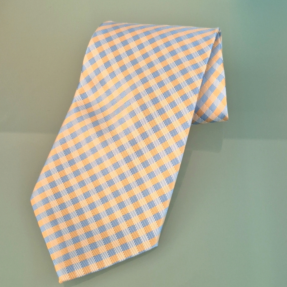 Burberry Orange and Blue Tie Luxurious Accessories